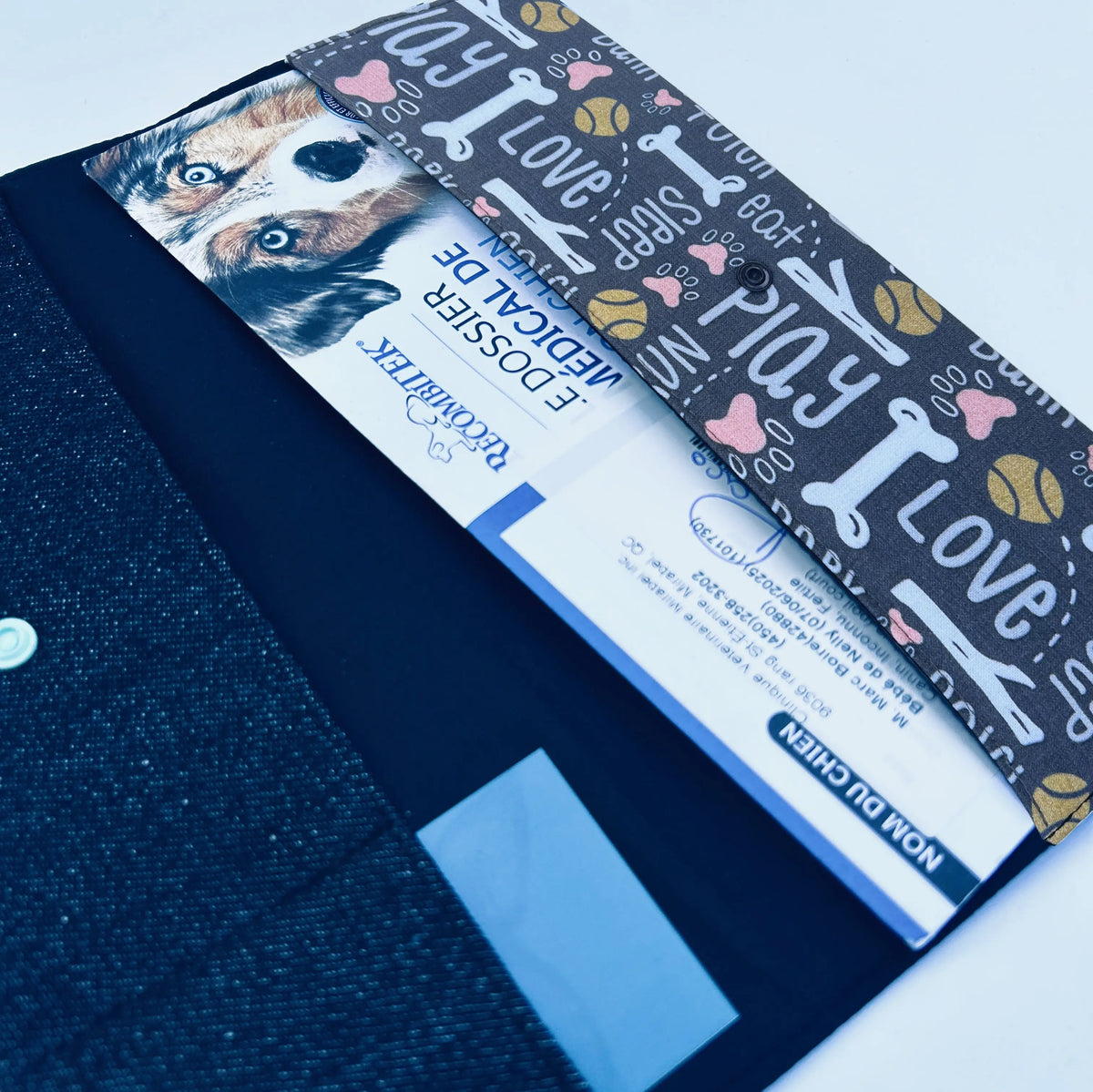 Protège carnet de vaccination Lolikö Love bleu Nelly et Cie inc.