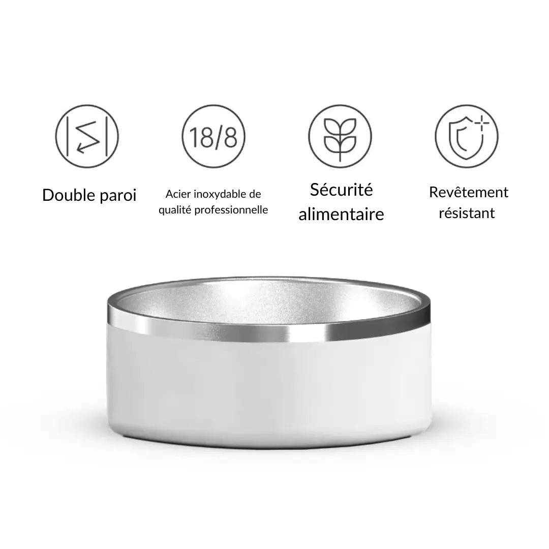 Gamelle personnalisée pour chien et chat blanche Nelly et Cie inc.