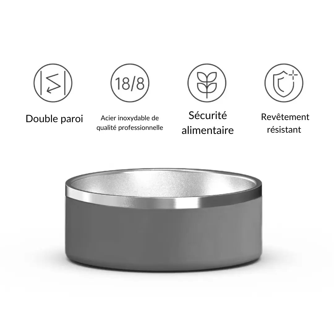Gamelle personnalisée pour chien et chat grise Nelly et Cie inc.