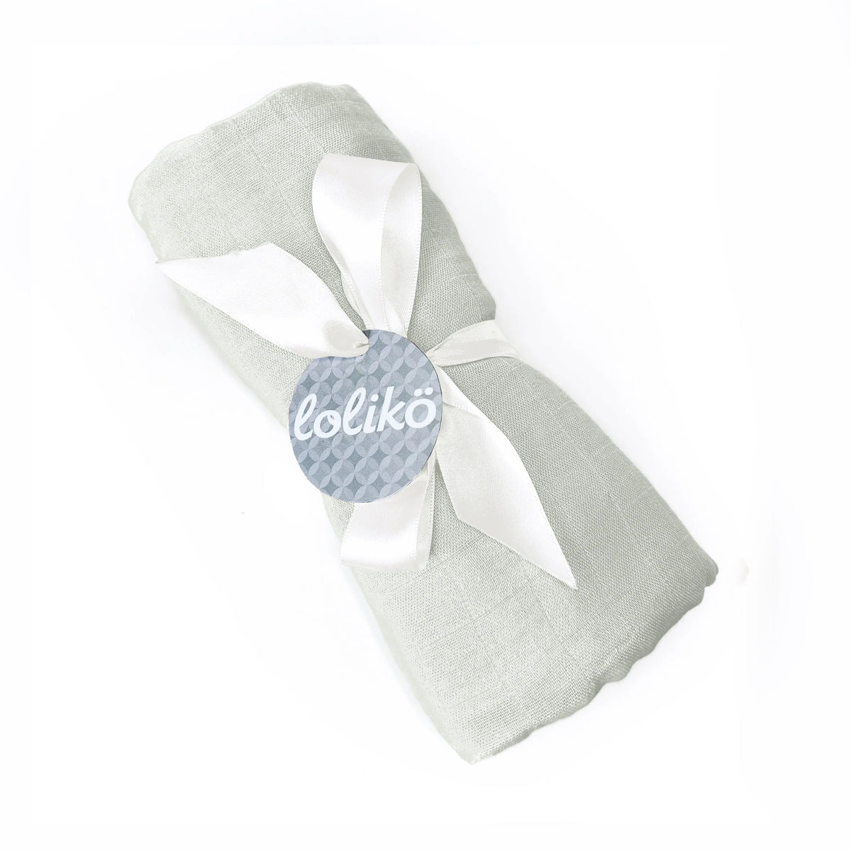 Mousseline en bambou pour bébé grise pâle Lolikö