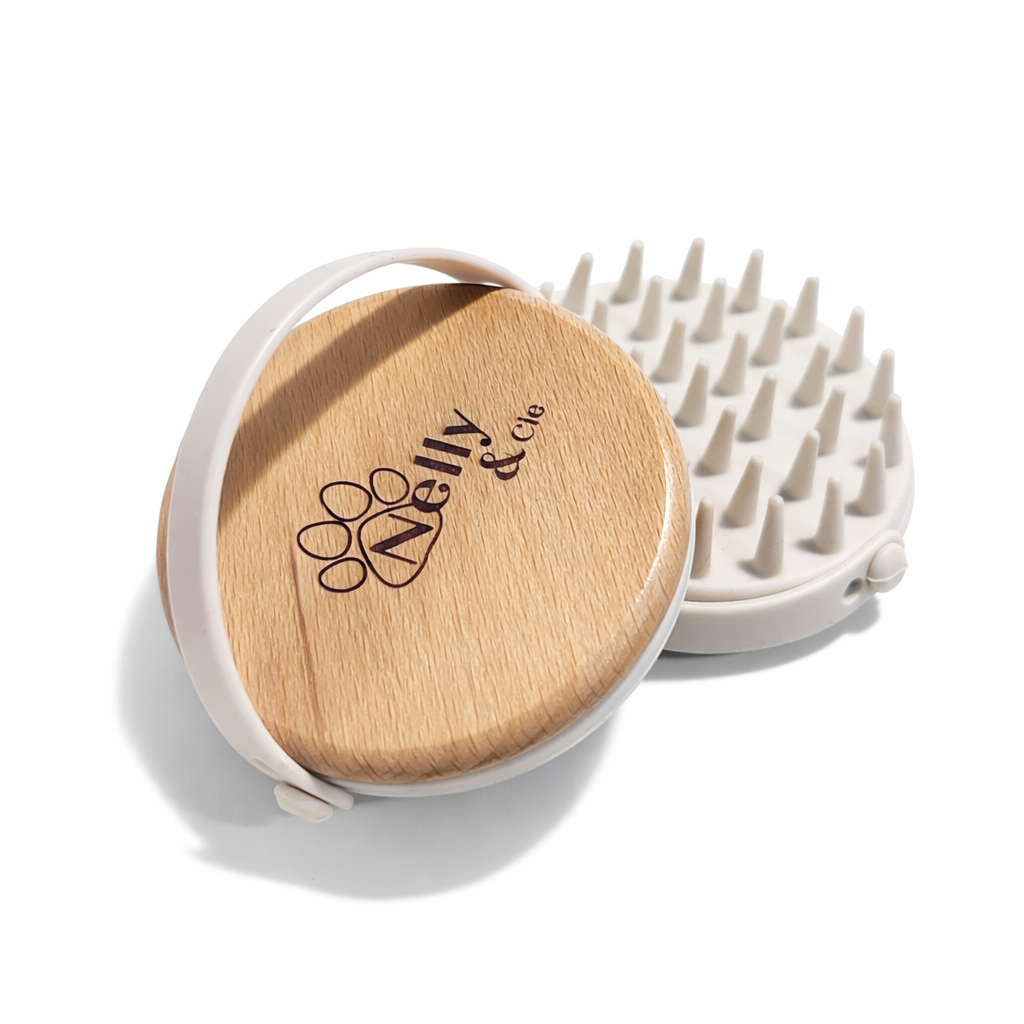 Brosse de massage en silicone beige