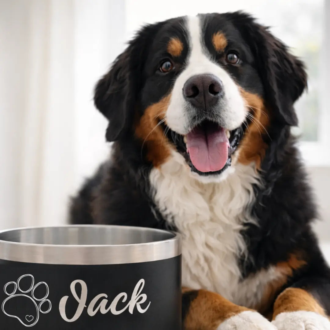 Gamelle personnalisée pour chien et chat noire Nelly et Cie inc.
