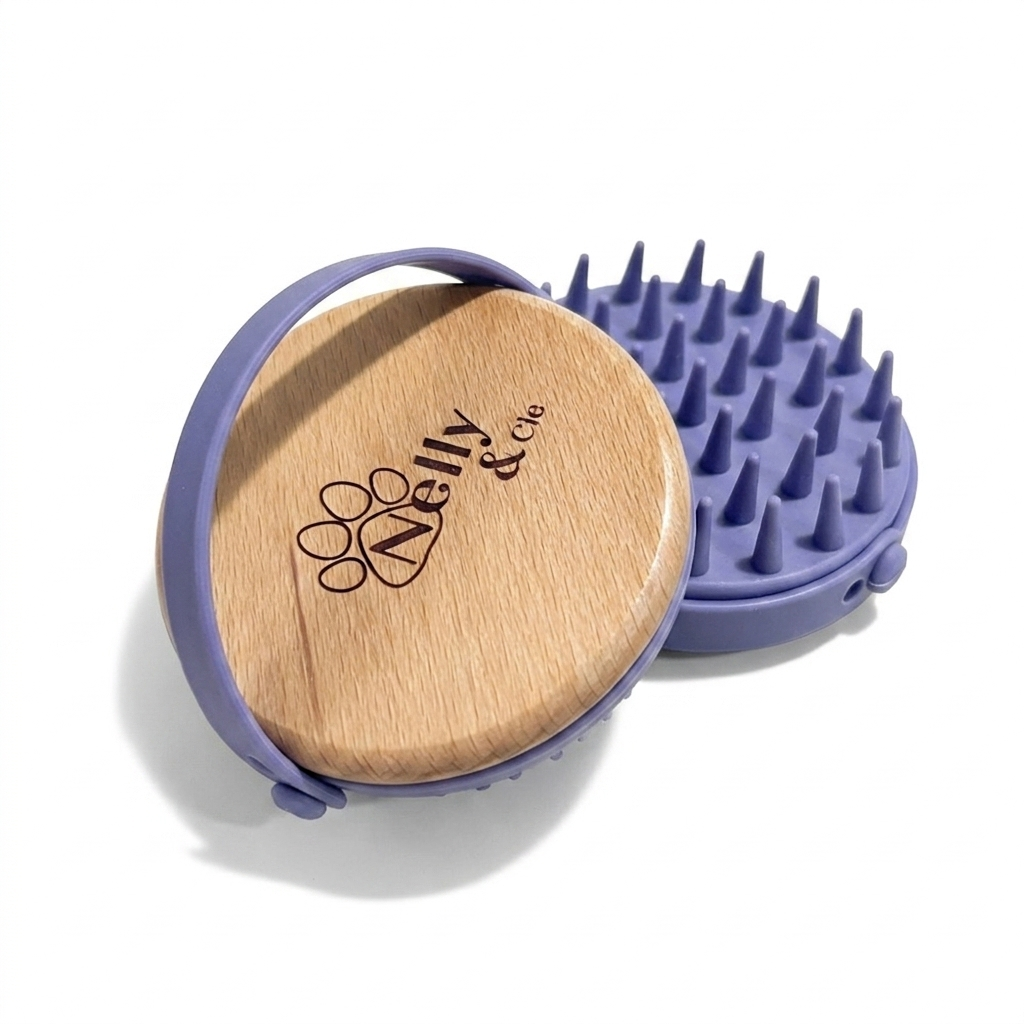 Brosse de massage en silicone Violette