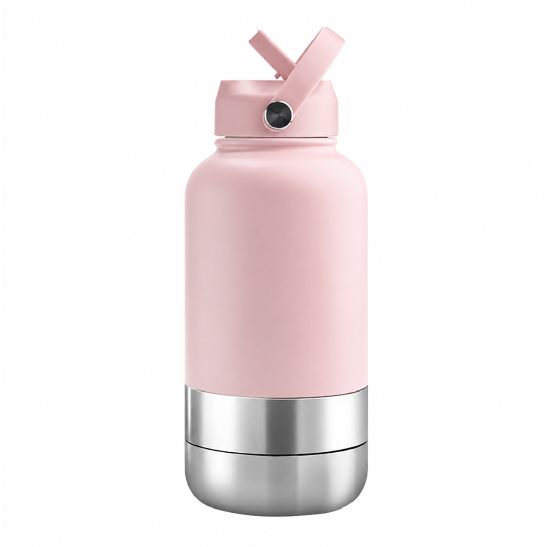 Bouteille de voyage Nelly & Cie 3-en-1 rose pâle