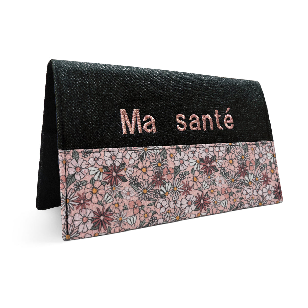 Protège carnet de santé personnalisé Lolikö Fleur pêche