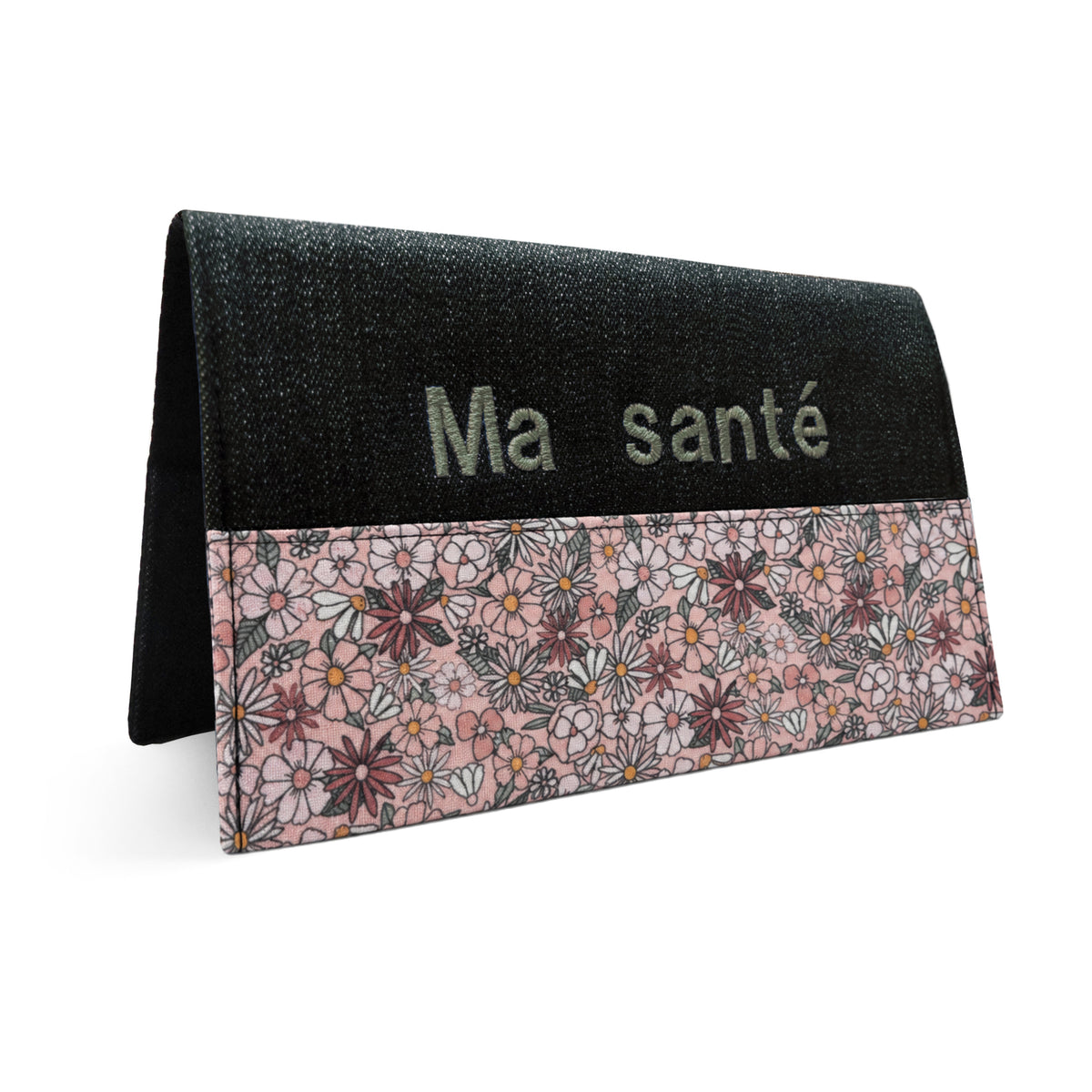 Protège carnet de santé personnalisé Lolikö Fleur pêche