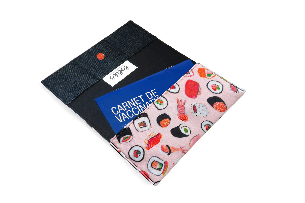 Protège carnet de santé personnalisé Lolikö Sushi rose Lolikö