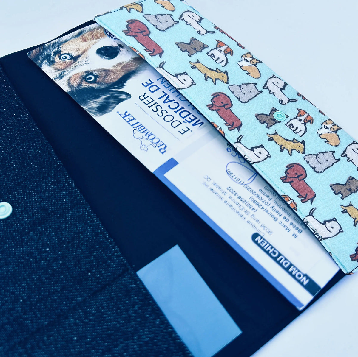 Protège carnet de vaccination Lolikö Chien bleu Nelly et Cie inc.