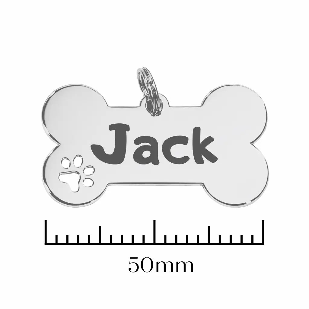 Médaille os extra-large argent  personnalisée Nelly et Cie inc.