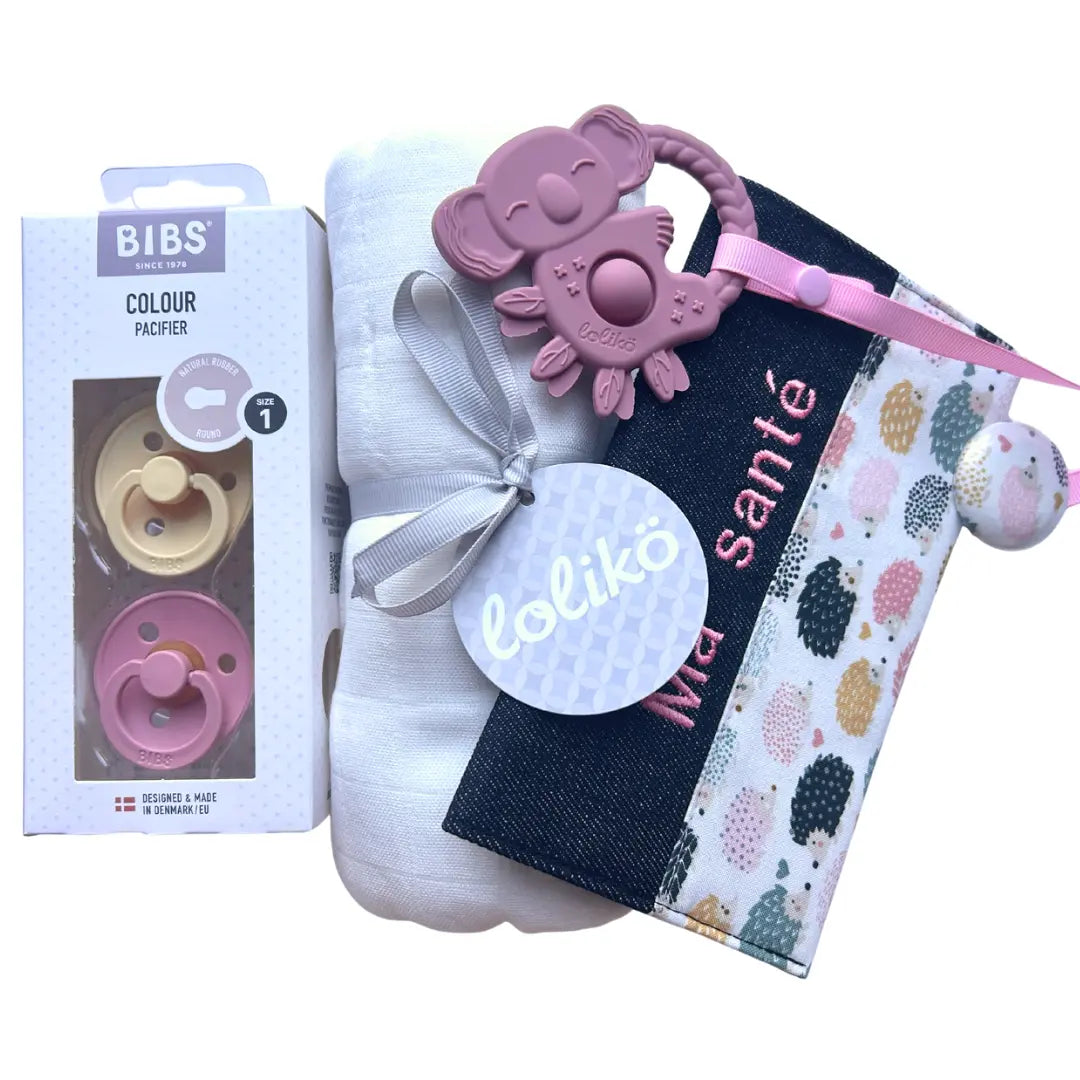 Ensemble cadeau personnalisé de naissance hérisson Lolikö